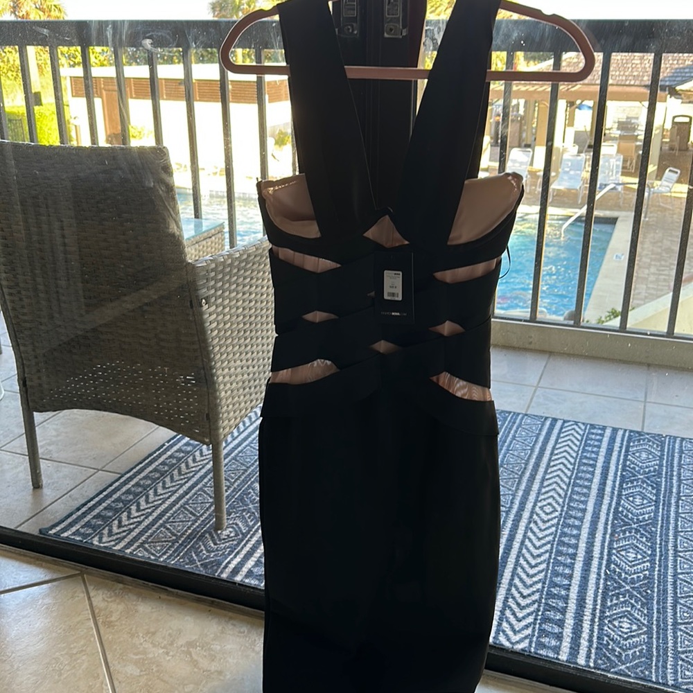Brand new with tags, feeling foxy, bandage midi dress black by Fashion Nova